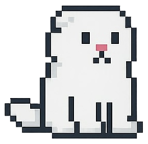 The same cat as a pixel sprite